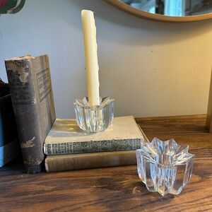 Clear Glass Candle Holder Set